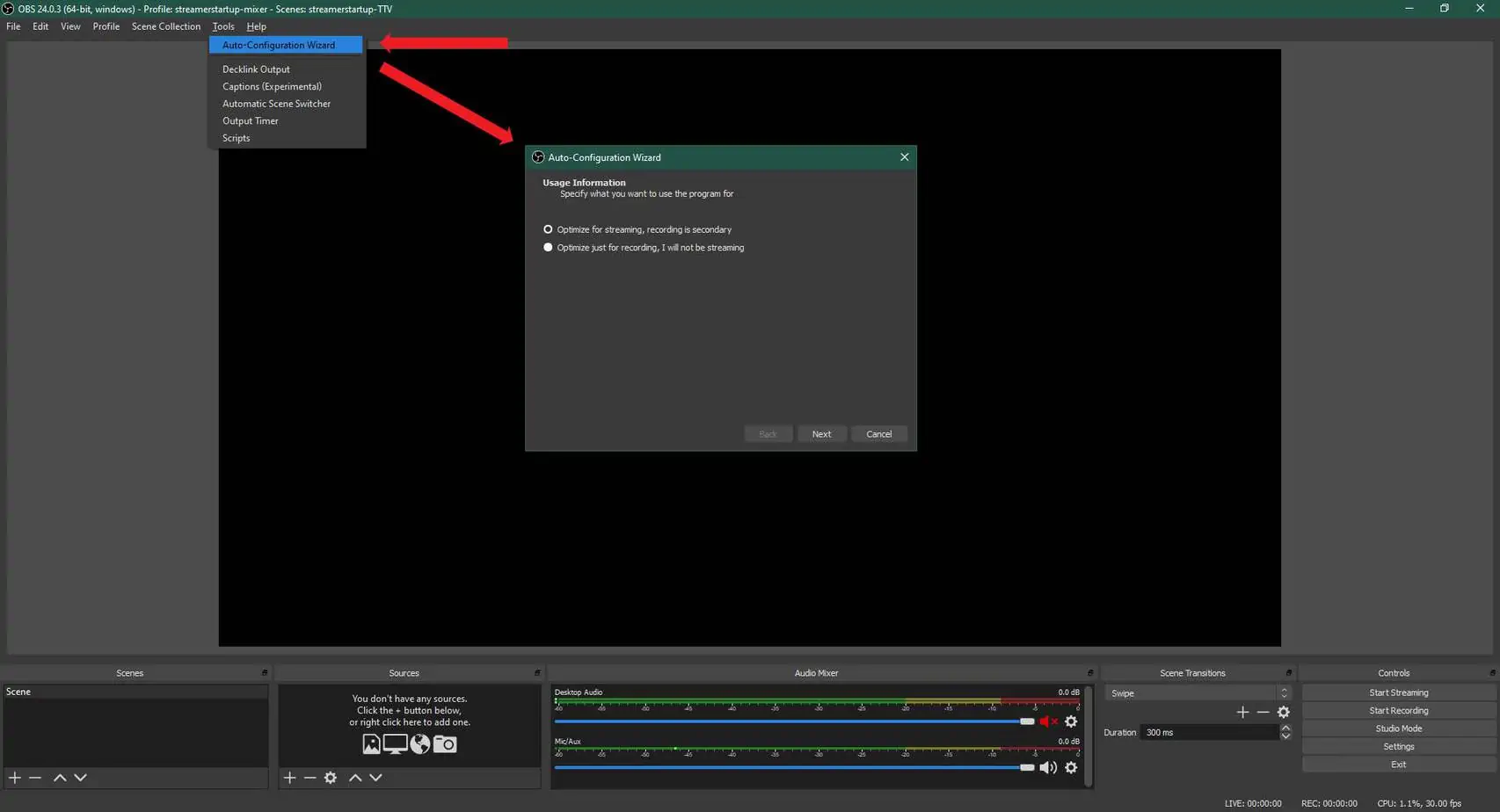 OBS Studio Auto-Configuration Wizard