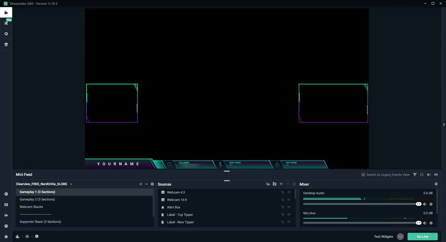 Streamlabs OBS Import Overlay Completed