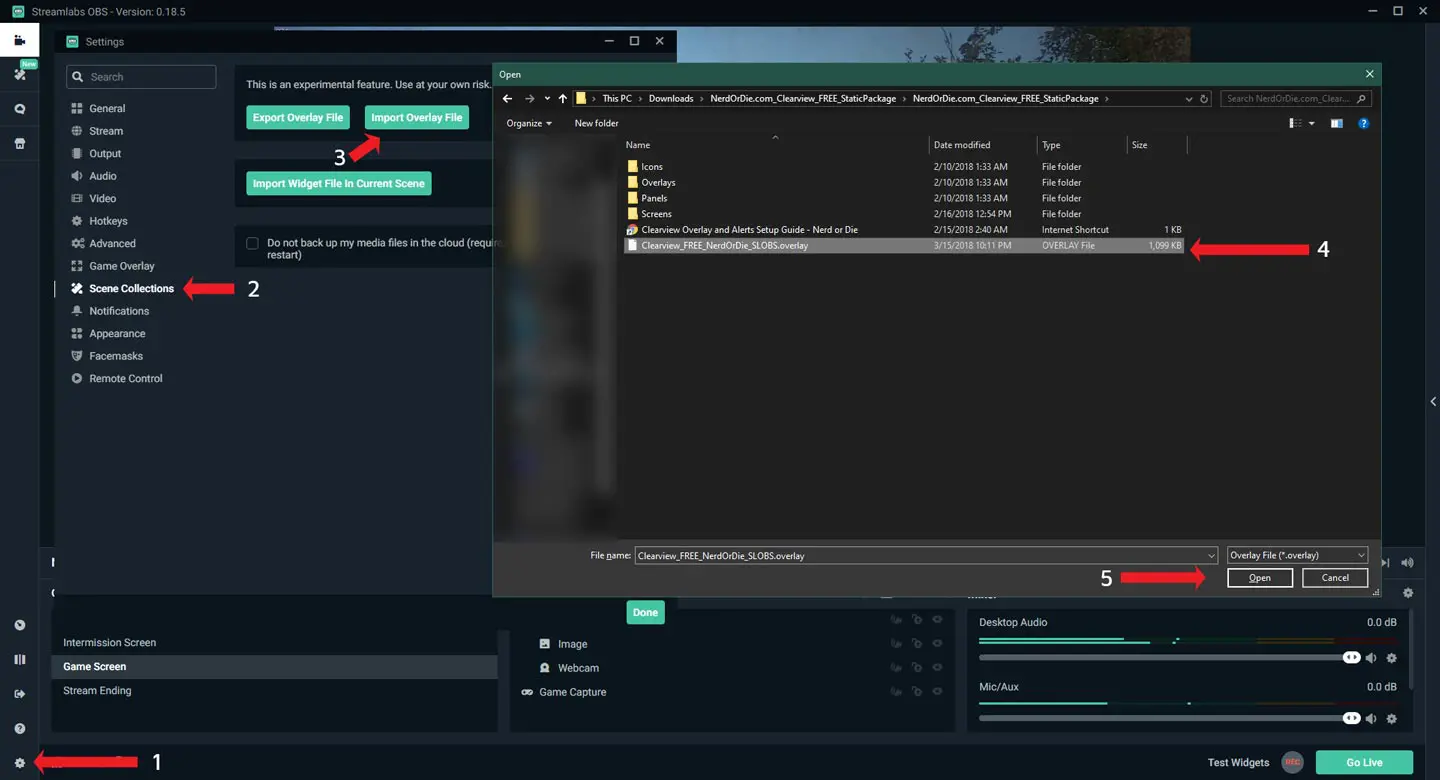 Streamlabs OBS Import Overlay