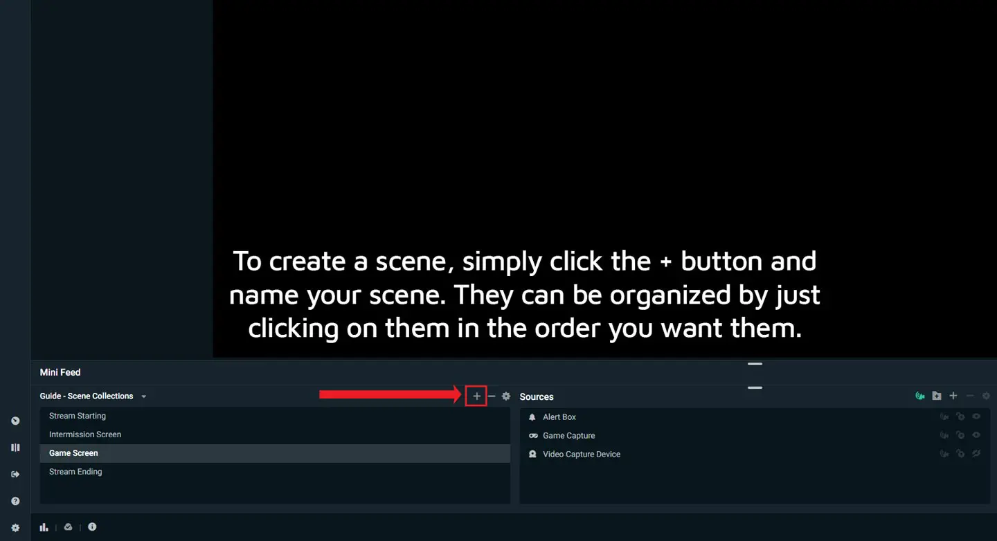 Streamlabs OBS Scene Create