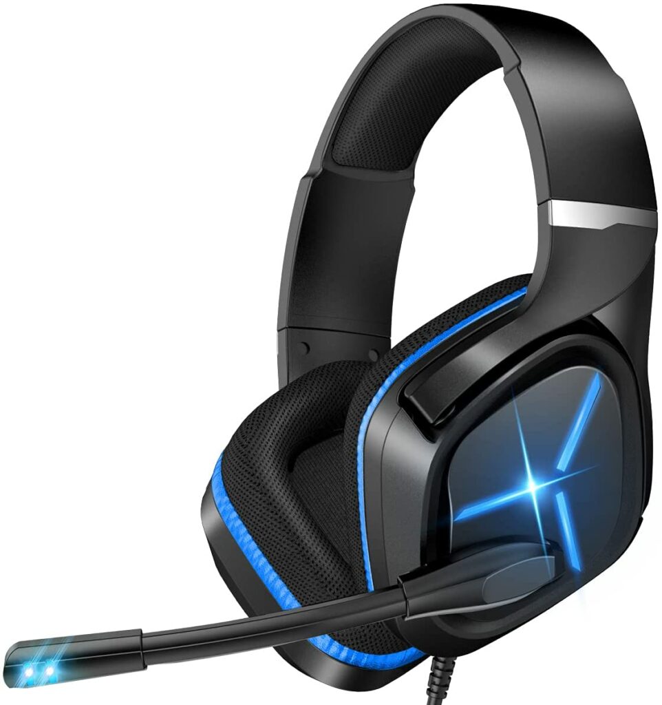 Gaming Headset Xbox One Headset with Mic Stereo Gaming Headset, Noise Immunity Swivel Mic & LED Light