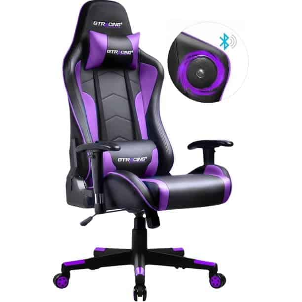 GTRACING Gaming Chair - Best Purple Gaming Chair With Speakers