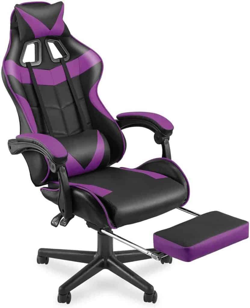 Soontrans Purple Gaming Chair with Footrest