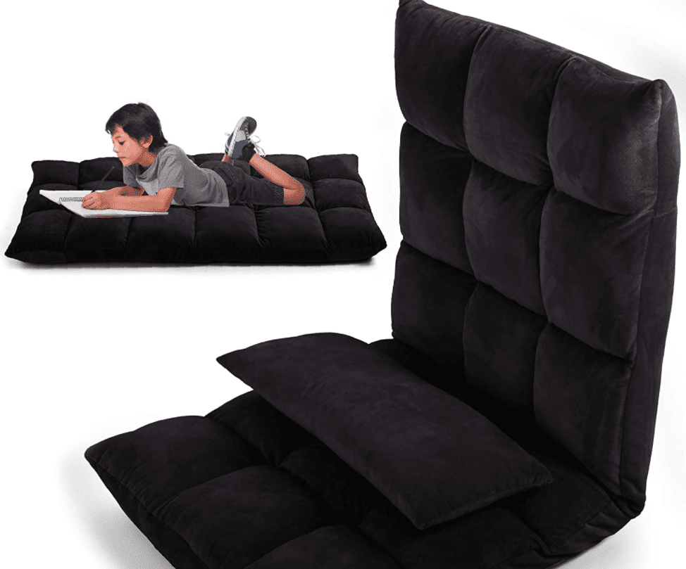 LAYBACK Floor Chair with Back Support - Pillow Floor Gaming Chair with Floor Cushions for Adults