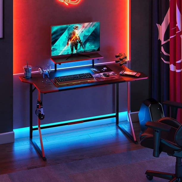 Bestier 55 inch Gaming Desk with RGB LED Lights | Walmart