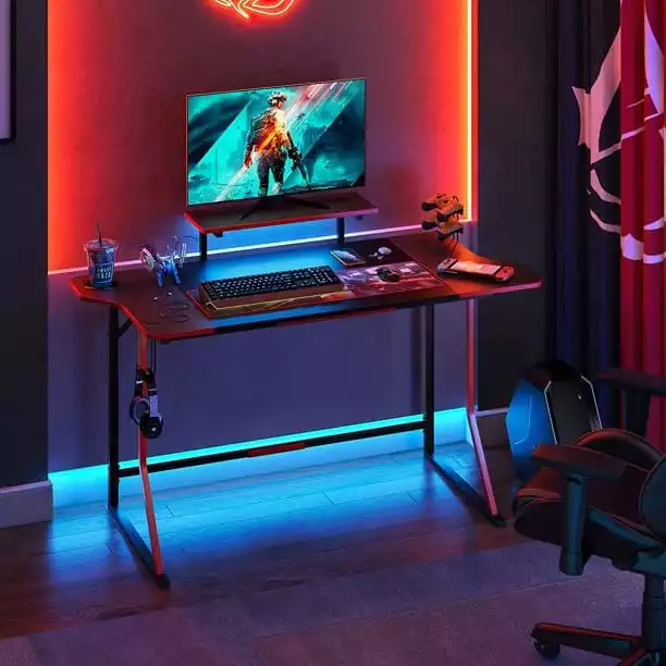 Bestier 55 inch Gaming Desk with RGB LED Lights | Walmart