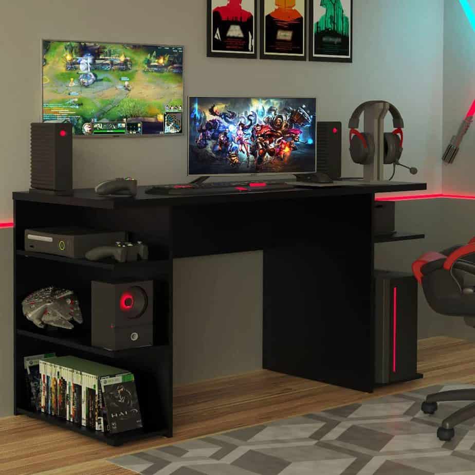 MADESA Computer Desk with Shelves - Best Gaming Desk With Storage