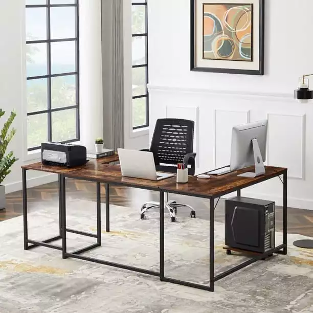 MASBEKTE Industrial U-shaped Computer Desk | Walmart