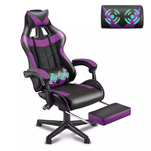 Soontrans Purple Gaming Chair with Footrest | Amazon