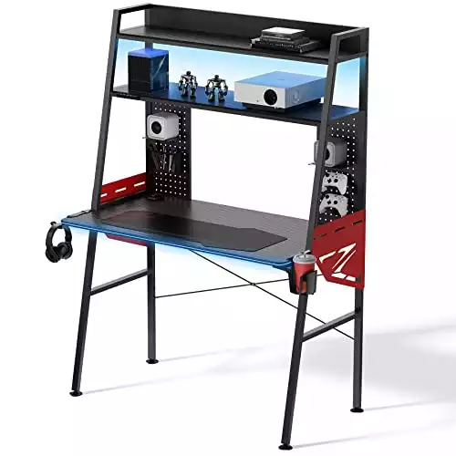 EUREKA ERGONOMIC RGB LED Gaming Ladder Desk | Amazon