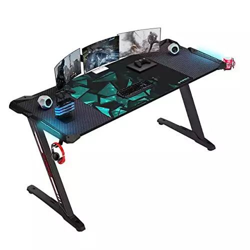 DESIGNA Gaming Desk with LED Lights | Amazon